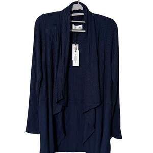VELVET GRAHAM & SPENCER Navy Bertha Open Textured Cardigan Sweater NWT Small